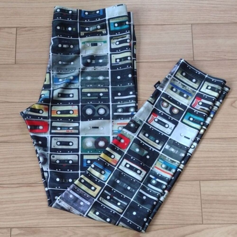 Terez Cassette Tape Print Leggings Size Large